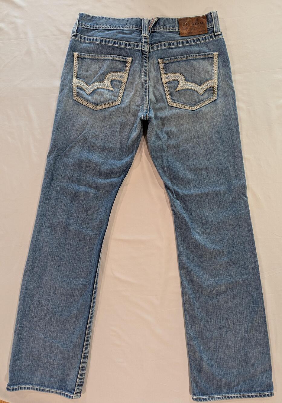 Big Star Pioneer Jeans Mens 33x34 Blue Med Wash Regular Bootcut Stretch Denim